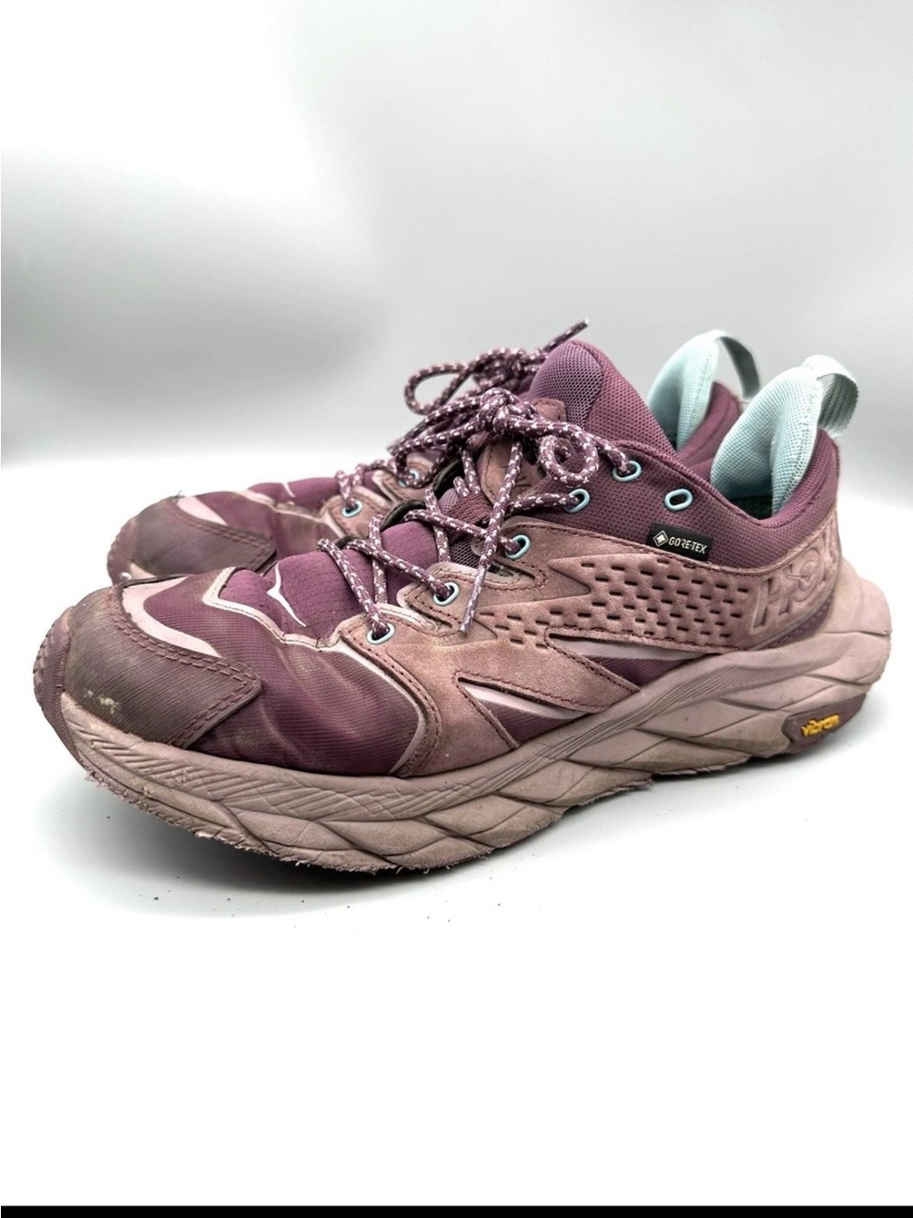 Hoka One One Anacapa Low GTX Shoes Womens Size 9B Purple Hiking Camp Outdoor